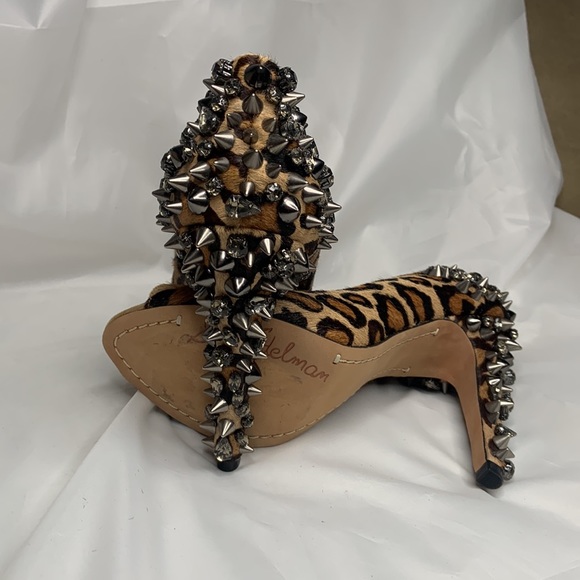 SAM EDELMAN Lorissa Leopard Print Spike Pumps! Size 7 1/2 print - Picture 10 of 12
